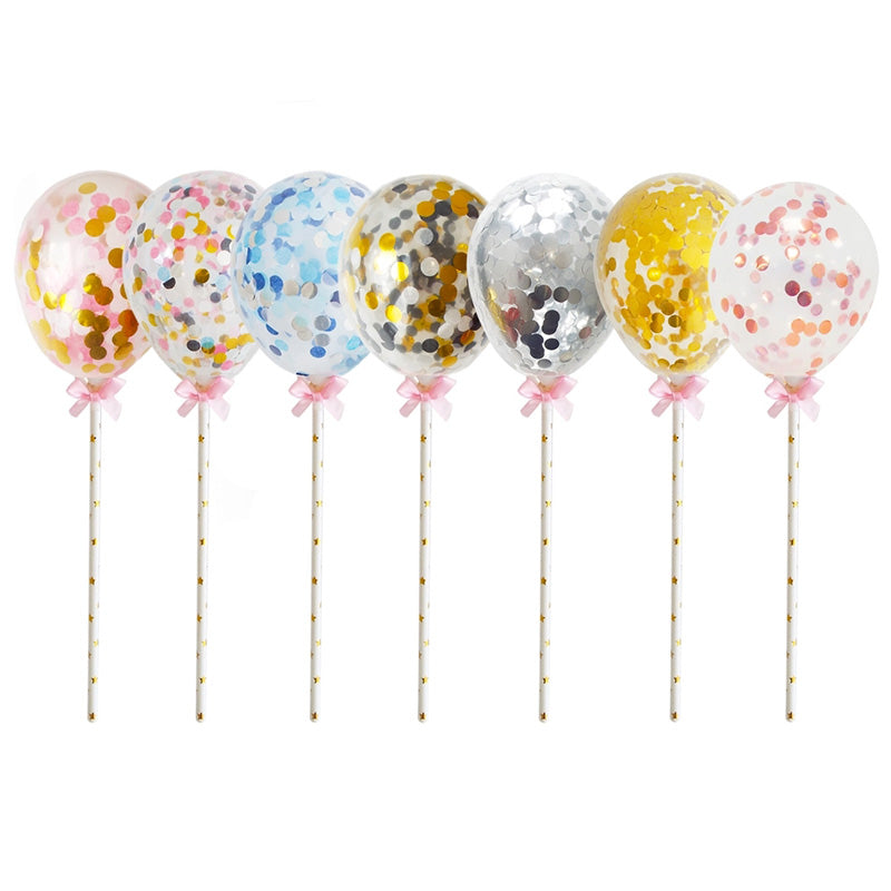 BALLOON WITH CONFETTI CAKE TOPPER 