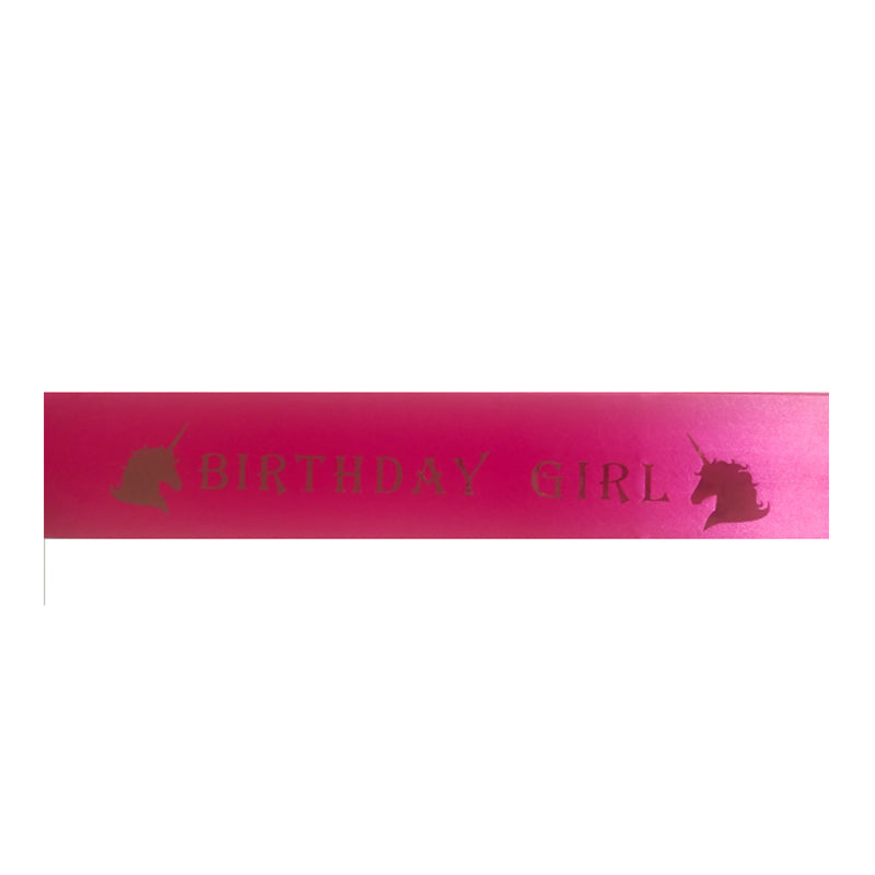 UNICORN THEME PINK COLOR BIRTHDAY GIRL SASH