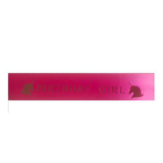 UNICORN THEME PINK COLOR BIRTHDAY GIRL SASH