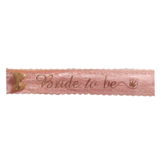 LIGHT PINK BRIDE TO BE SASH 
