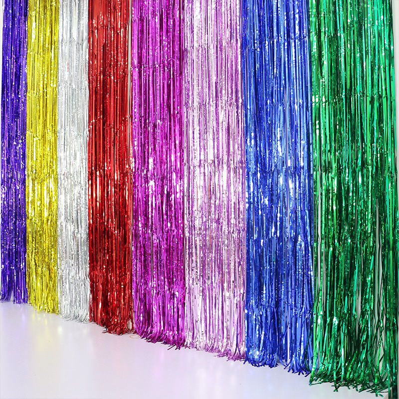 LIGHT BLUE FOIL CURTAIN 