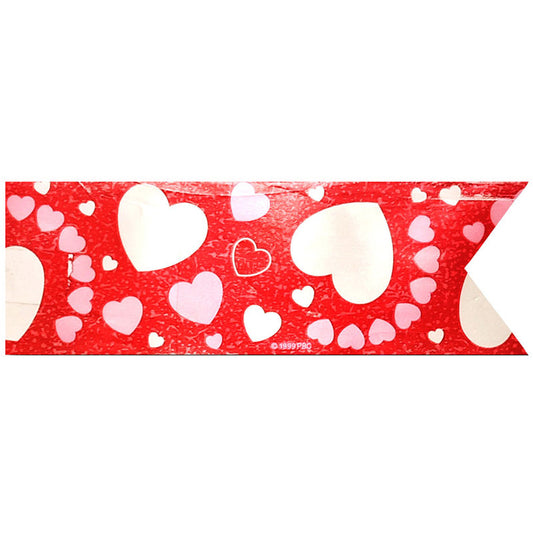 ETCHED HEARTS WHITE BACK RIBBON 