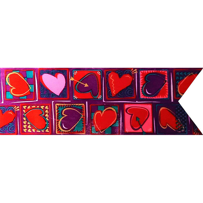 FUNKY HEARTS PURPLE BACK RIBBON 