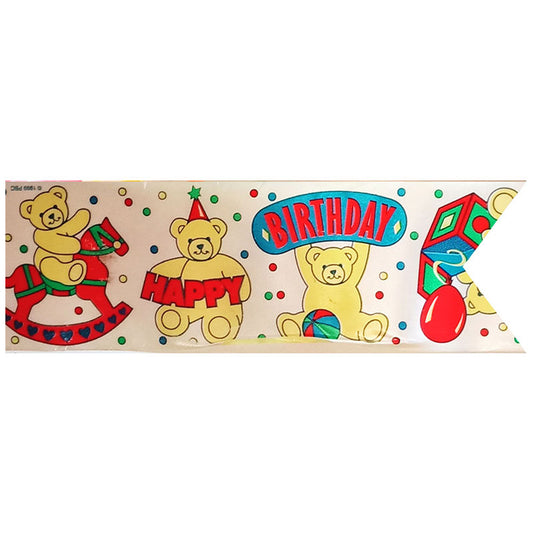 BIRTHDAY BEARS YELLOW BACK RIBBON 
