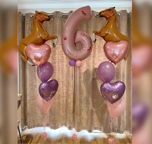 6 Number Heart Foil Balloon Bouquet