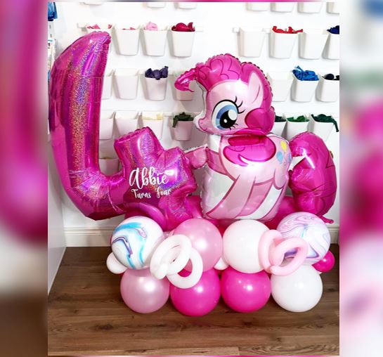 Number 4 Pony Pinky Pie Balloon Bouquet 