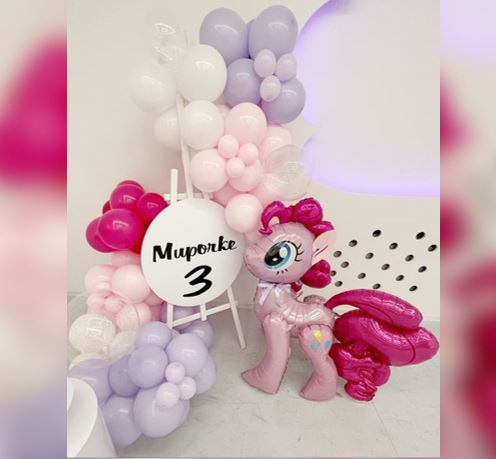 My Little Pony & Plain Latex Balloon Garland Bouquet