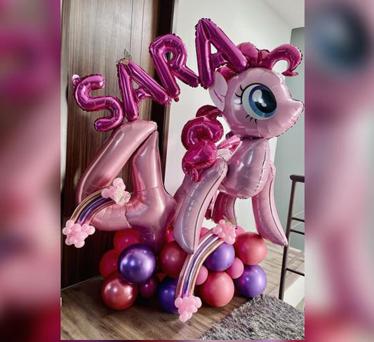 4 Number Little Pony Cluster Balloon Bouquet