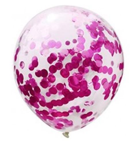 Party Ballooon Pink Confetti Latex Balloons-50CT