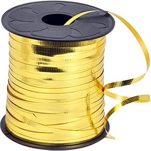 Party Balloons- 500m Metallic Laminated Gold Curling 1Ct.