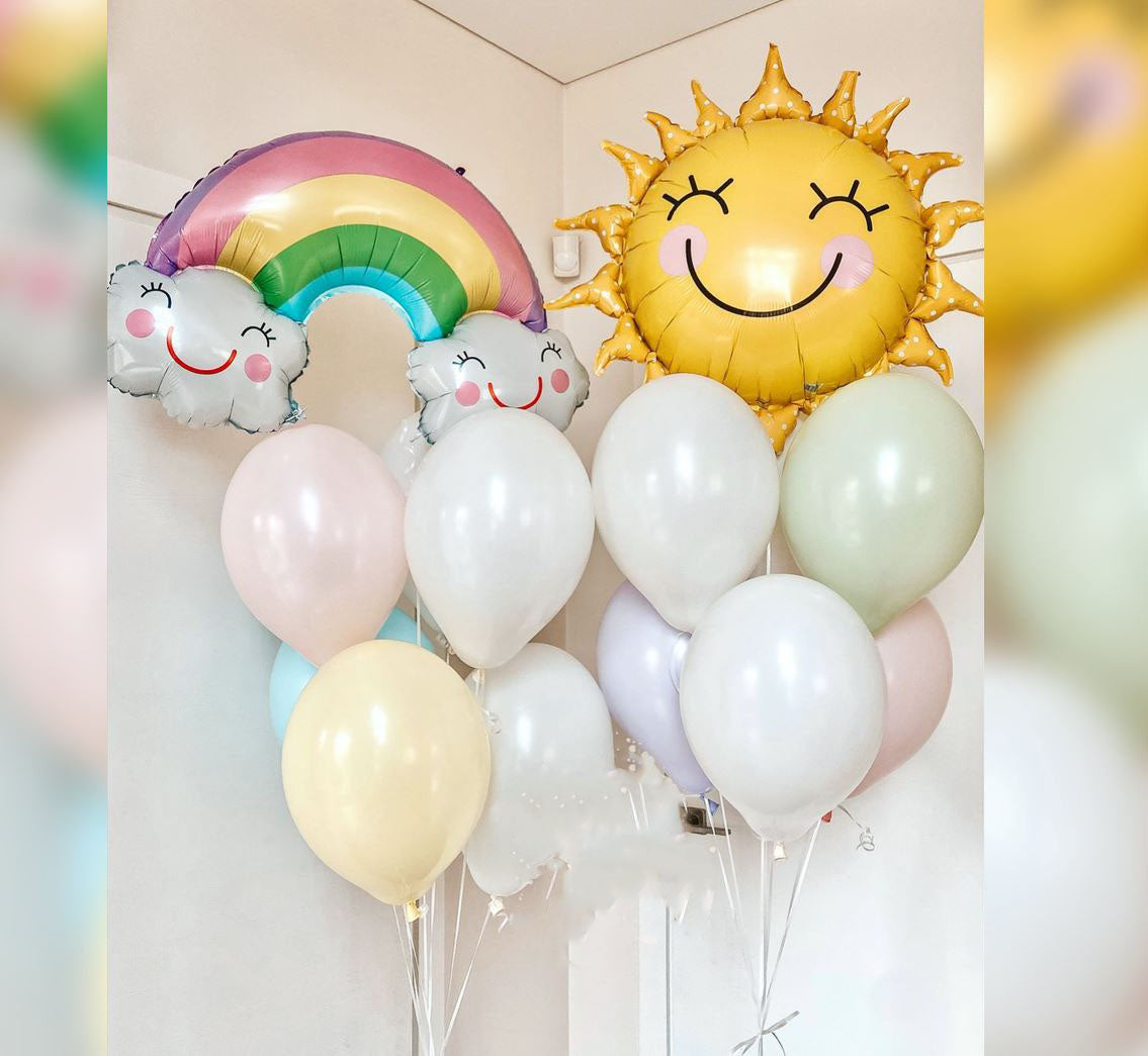 Colorful Rainbow Theme Smily Sun Ballooon Bouquet