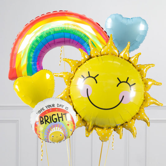 Rainbow Theme Sunshine Sun Balloon Bouquet