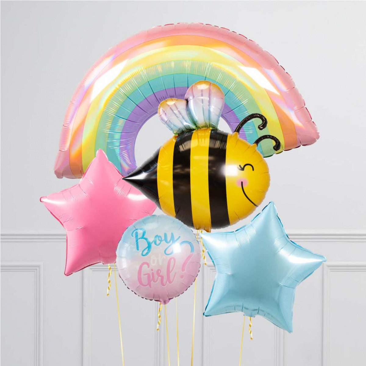 Rainbow Theme Baby Shower Balloon Bouquet