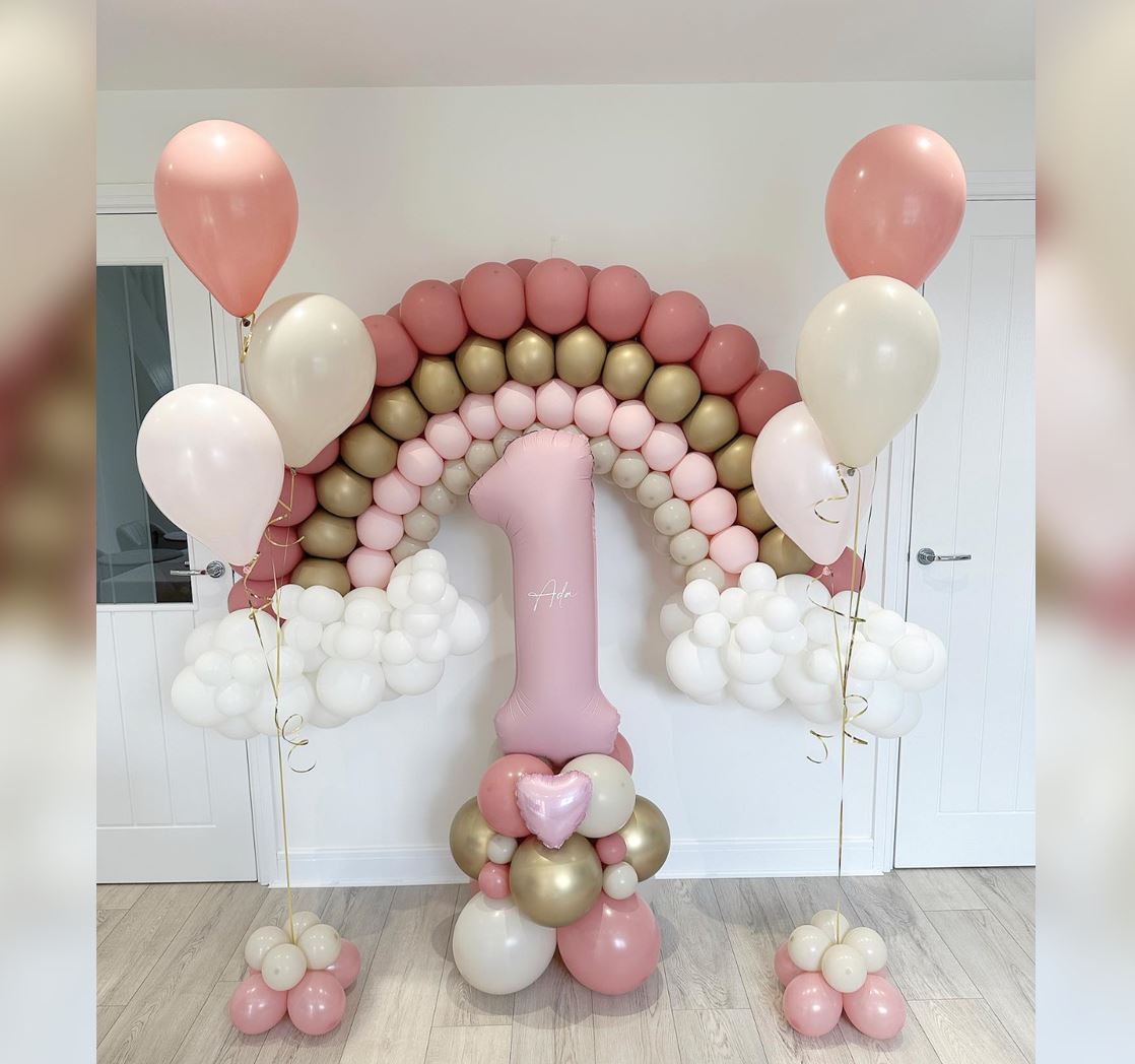 1st Birthday Rainbow Theme Balloon D?cor