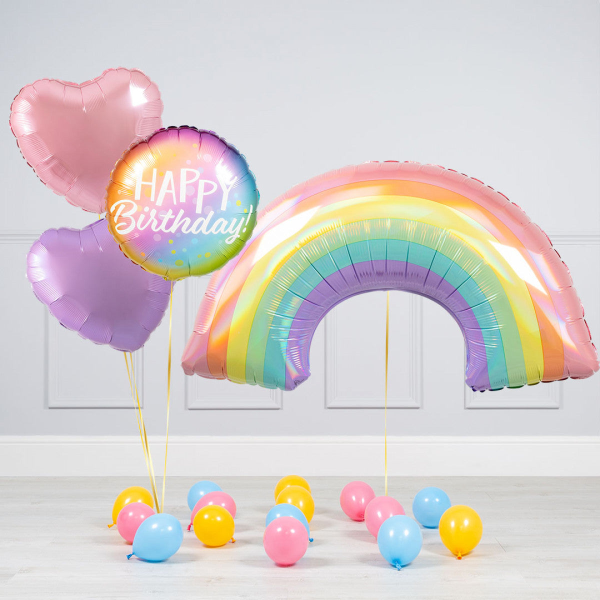 Rainbow Theme HBD Balloon Bouquet