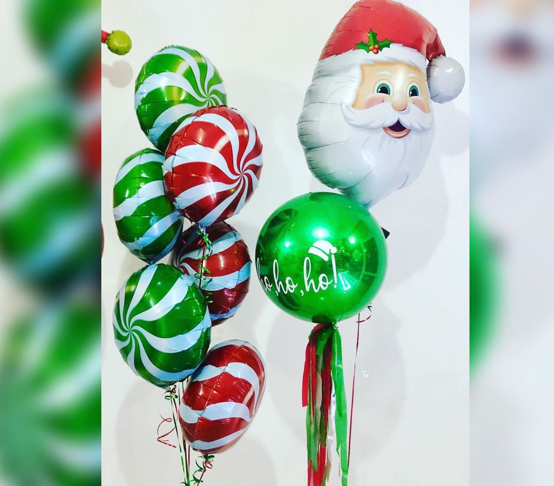Christmas Theme Santa Head Balloon Bouquet