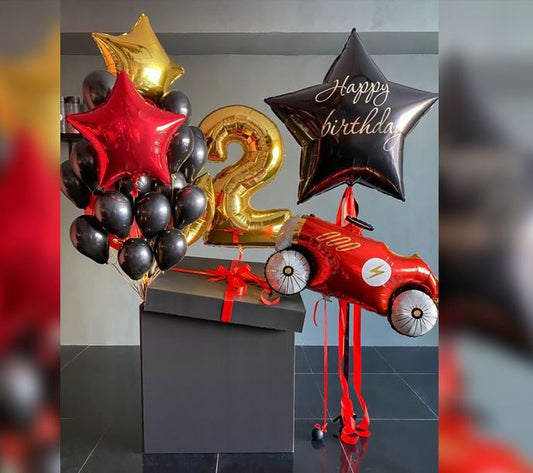 2nd Number Car Theme Balloon Bouquet