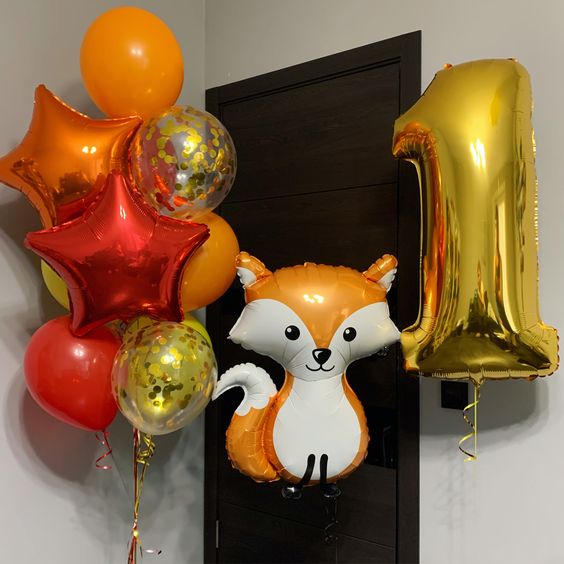 1st Birthday Wooland Balloon Bouquet