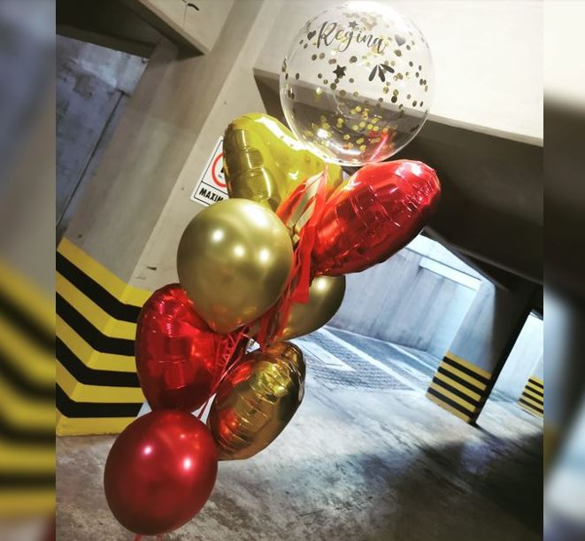 Heart Theme Personalised Bubble Balloon Bouquet