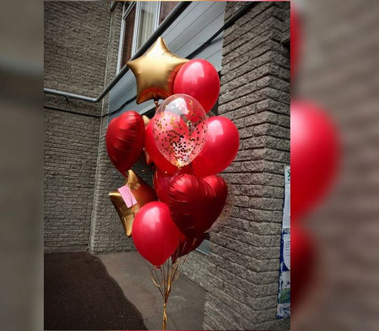 Star And Heart Theme Balloon Bunch