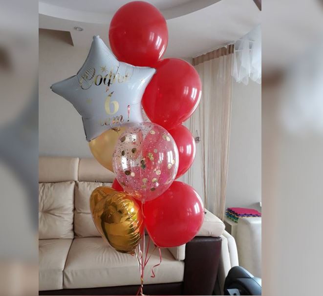 White Personalised Star Heart Balloon Bouquet