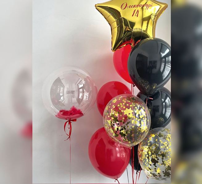 Gold Star And Bubble Balloon Bouquet