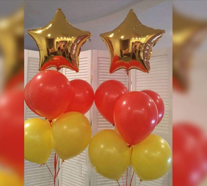 Gold Star Plain Latex Balloon Bunch