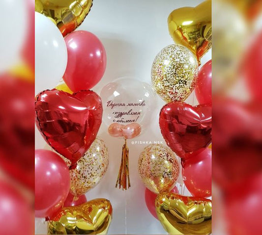 Personalise Bubble Heart Foil Balloon Bouquet