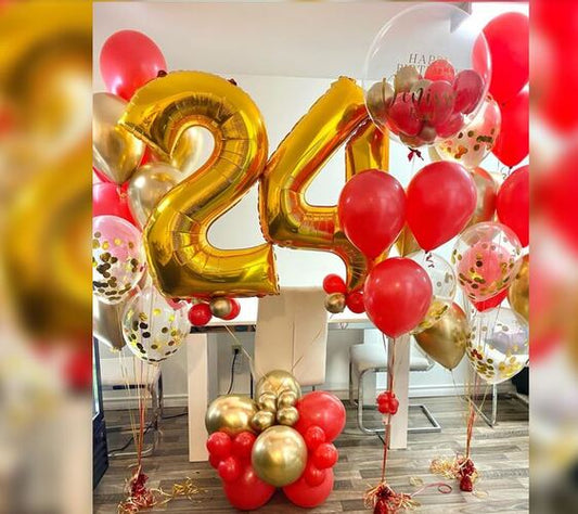 24th Birthday Bubble Balloon Bouquet