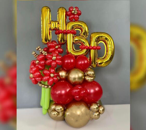 HBD Chrome Plain Cluster Balloon Bouquet
