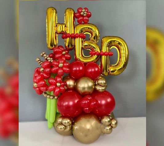HBD Chrome Plain Cluster Balloon Bouquet