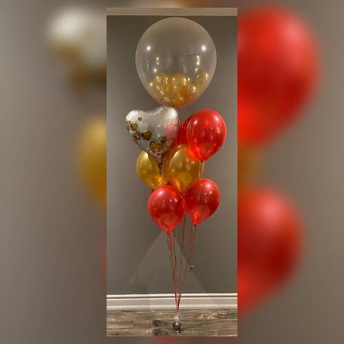 Anniversary Personalised Bubble Balloon Bouquet