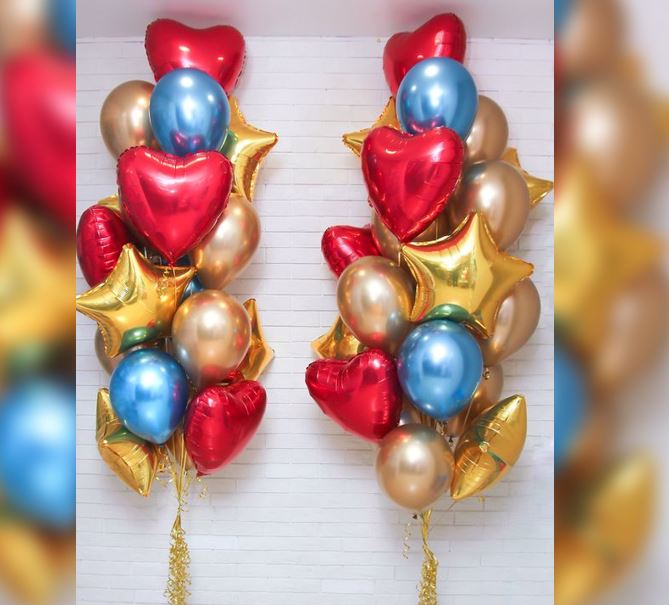 Heart And Star Theme Balloon Bouquet
