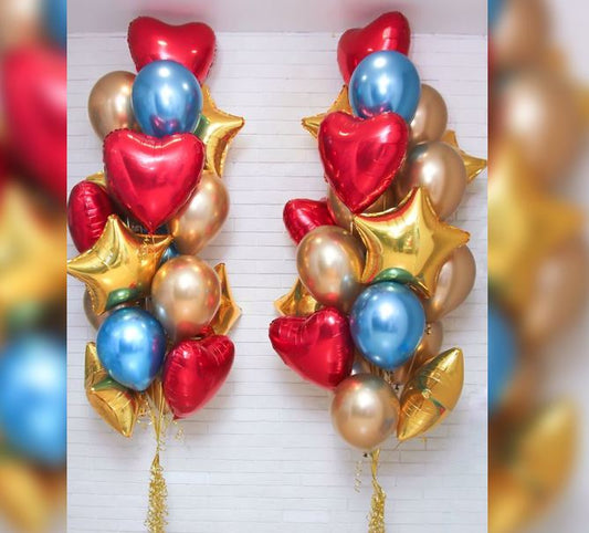 Heart And Star Theme Balloon Bouquet