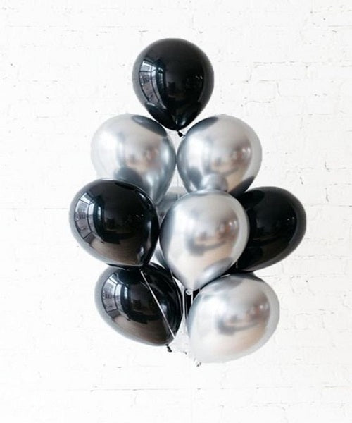 Party Balloon Black Gold Theme Helium Balloons Bouquet-11