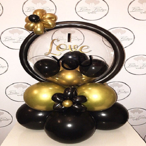 Party Balloon Black Gold Theme Helium Balloons Bouquet-16