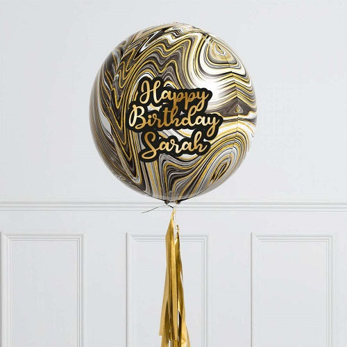 Party Balloon Black Gold Theme Helium Balloons Bouquet-19