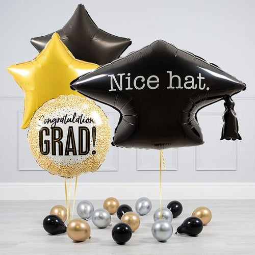 Party Balloon Black Gold Theme Helium Balloons Bouquet-22