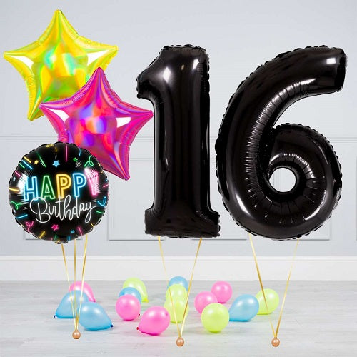 Party Balloon Black Gold Theme Helium Balloons Bouquet-32