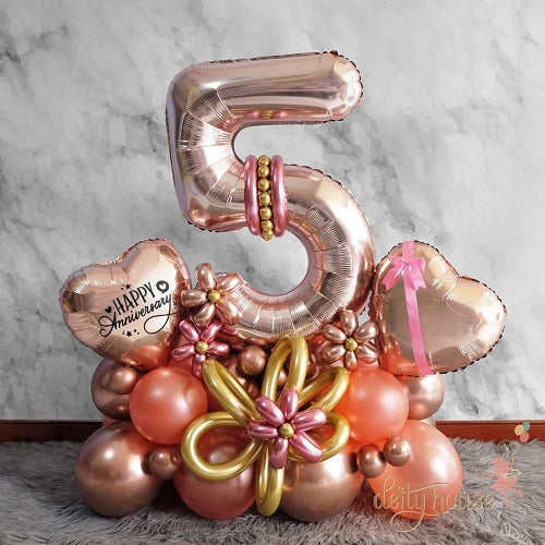 Party Balloon Rose Gold Helium Balloons Bouquet -43