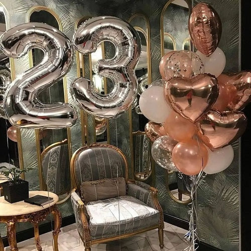 Party Balloon Rose Gold Helium Balloons Bouquet -54