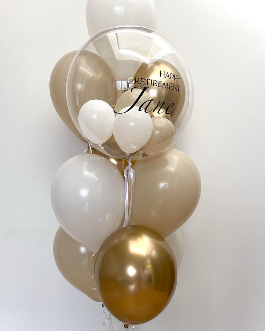 Happy Retirement Theme Personalized Bubble Balloon Bouquet