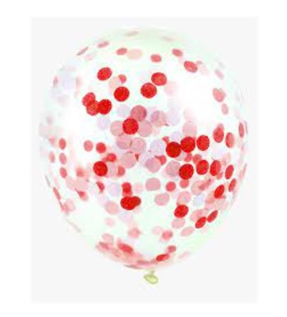 Party Ballooon Red Confetti Latex Balloons-50CT