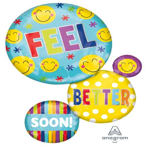 Party Balloon Large Shape Xl Feel Better Soon Bubbles Balloons