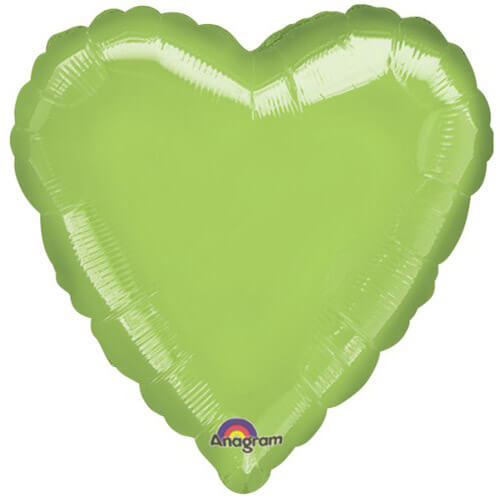 Party Balloon 18" Metallic Lime Green Heart Foil Balloon S15