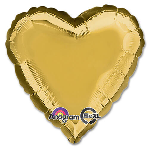 Party Balloons 18" Metallic Gold Heart Foil Balloon S15 