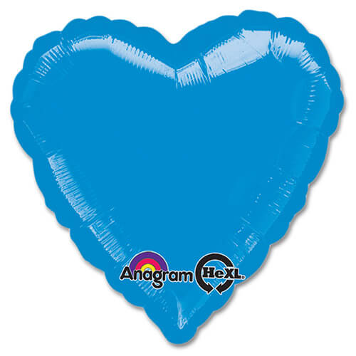 Party Balloon 18" Metallic Blue Heart Foil Balloon S15