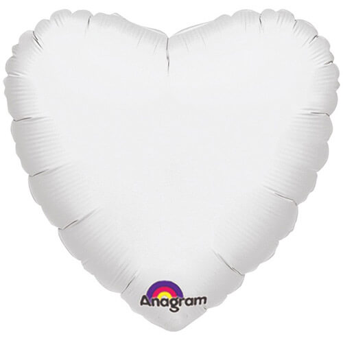 Party Balloon 18" Metallic White Heart Decoration Foil Balloon S15