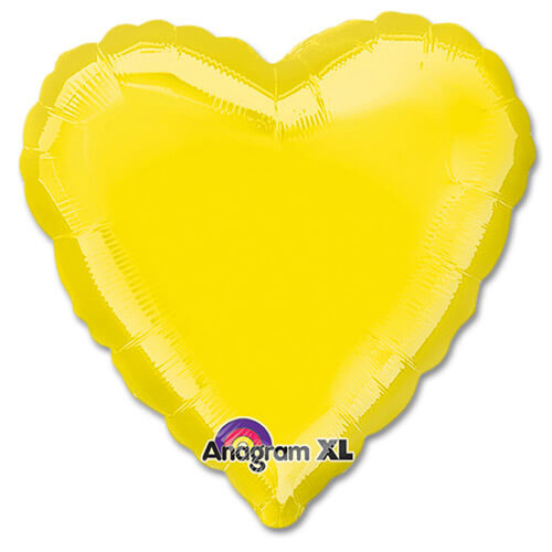 Party Balloon 18" Yellow Heart Foil Balloon S15 