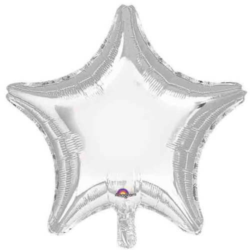 Party Balloon 9" Metallic Silver Star Foil Balloon A10